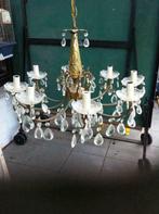 kroonluchter - koper en glas, Huis en Inrichting, Lampen | Kroonluchters, Ophalen of Verzenden, Gebruikt