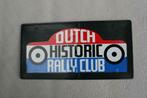 embleem: dutch historic rally club, Verzamelen, Overige Verzamelen, Ophalen of Verzenden, Gebruikt