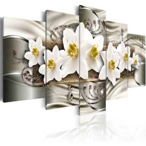 41 Modern Bloemen 5 Luik Canvas Schilderij 200x100cm Nieuw, Huis en Inrichting, Woonaccessoires | Schilderijen, Tekeningen en Foto's
