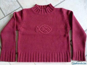Rode katoenen pull "Mer du Nord" 8j (perfekte st), Utilisé, Fille, Pull ou Veste