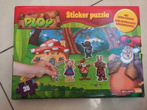 Puzzel Kabouter Plop met stickers, Kinderen en Baby's, Speelgoed | Kinderpuzzels, Zo goed als nieuw, Ophalen of Verzenden