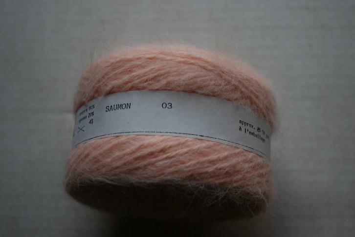 pelote de laine angora 80 % , couleur saumon 03 , par 50 grs, Hobby en Vrije tijd, Breien en Haken, Nieuw, Breien, Naald, Verzenden