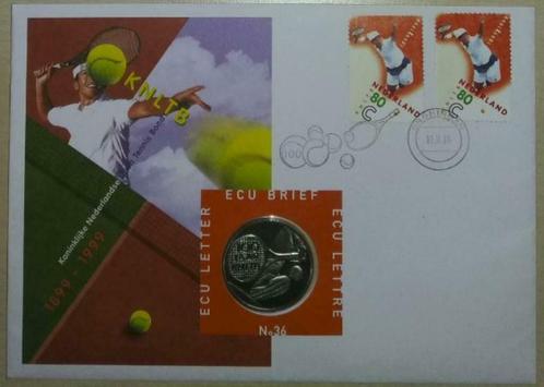 Numisletter ecu letter nationale tennisfederatie, Postzegels en Munten, Postzegels | Nederland, Gestempeld, Na 1940, Ophalen of Verzenden