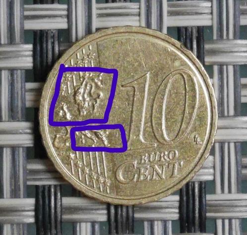 10 cent België 2010 Fout, Postzegels en Munten, Munten | Europa | Euromunten, Losse munt, 10 cent, België, Ophalen of Verzenden