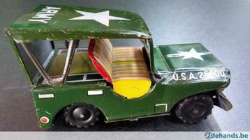 Blikken auto.Blikken Jeep, made in Japan LT jaren 1960 beschikbaar voor biedingen