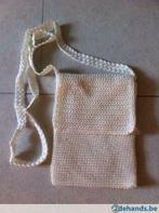wit gehaakte handtas, Handtassen en Accessoires, Tassen | Damestassen, Ophalen of Verzenden, Gebruikt, Wit