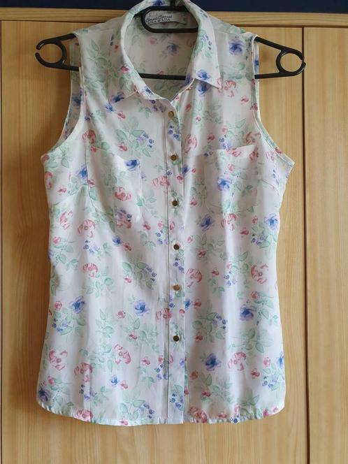 Luchtige blouse met pastelbloemen maat XS, Kleding | Dames, Topjes, Nieuw, Maat 34 (XS) of kleiner, Roze, Zonder mouw, Ophalen of Verzenden