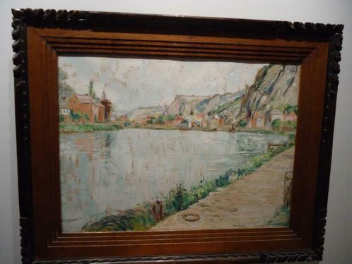 Pierre THEVENET °1870-1937 la Meuse à Dinant Isy Brachot exp, Antiquités & Art, Art | Peinture | Classique, Enlèvement