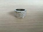 Zilverkleurige ring met strass maat 52, Handtassen en Accessoires, Ringen, Gebruikt, 20 of groter, Verzenden, Dame
