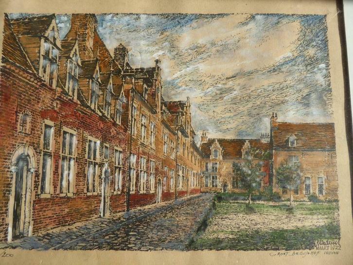 ets paul van dessel  begijnhof, Antiek en Kunst, Kunst | Etsen en Gravures, Ophalen