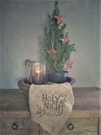 Shabby doek groot "Holy Night", landelijke decoratie, Diversen, Kerst, Nieuw, Ophalen of Verzenden