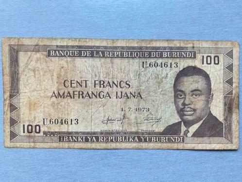 Burundi 100 francs 1973, Timbres & Monnaies, Billets de banque | Afrique, Burundi, Envoi