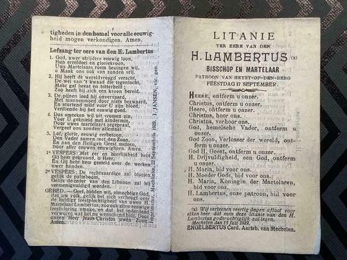 8-pag. Litanie van de HEILIGE LAMBERTUS - Bisschop Martelaar, Collections, Images pieuses & Faire-part, Image pieuse, Envoi