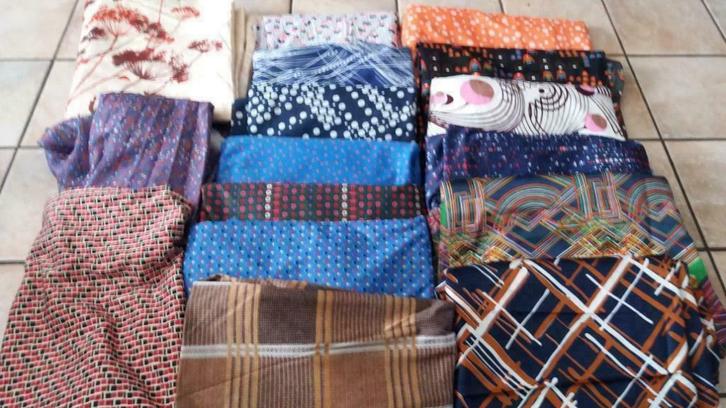 retro stofjes (nieuw), Hobby en Vrije tijd, Stoffen en Lappen, Nieuw, Blauw, Ophalen of Verzenden