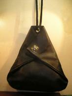 VINTAGE: NATAN / CROSSBODY TAS / ZWART LEDER, Handtassen en Accessoires, Tassen | Damestassen, Gebruikt, Ophalen of Verzenden