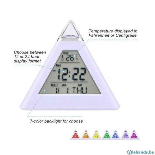 hamswan digitale wekker led 7 kleuren temperatuur, Maison & Meubles, Accessoires pour la Maison | Horloges, Neuf, Enlèvement ou Envoi