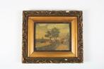 olieverfschilderij landschap met kar, H. Mure, 1896, Antiek en Kunst, Ophalen