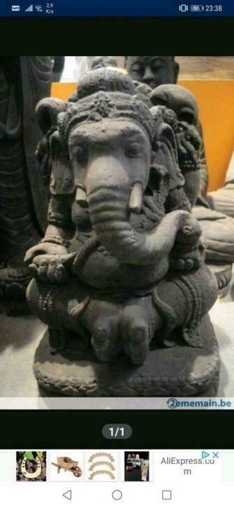Ganesh massif en pierre reconstituée 60 cm, Jardin & Terrasse, Statues de jardin, Neuf, Pierre, Enlèvement ou Envoi