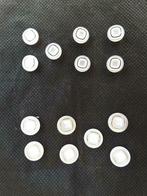lot 7 boutons de 12 mm et 7 de 14 mm blanc ligne dorée B0707, Hobby & Loisirs créatifs, Enlèvement ou Envoi, Neuf, Bouton ou Boutons