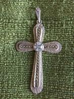Jolie petite croix antique en argent, poinçon 835, Bijoux, Sacs & Beauté, Argent, Enlèvement ou Envoi, Argent, Croix ou Symbole