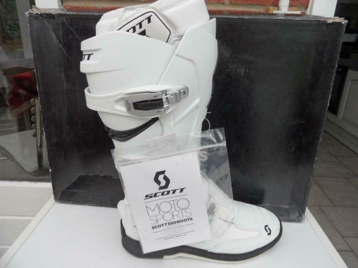 GLOEDNIEUWE WITTE SCOTT MX550 MOTORLAARZEN !!! 42, Motoren, Kleding | Motorkleding, Laarzen, Heren, Nieuw zonder kaartje, Ophalen of Verzenden