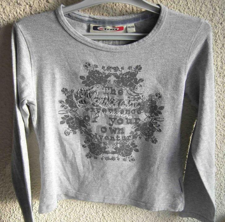 Grijze longsleeve - Xtract - maat 140., Kinderen en Baby's, Kinderkleding | Maat 140, Gebruikt, Meisje, Shirt of Longsleeve, Ophalen of Verzenden