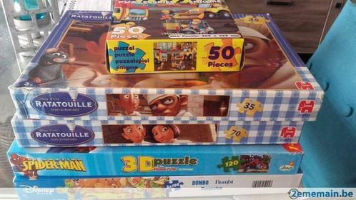 Lot de 4 puzzles Ratatouille, Spider-man, Bambi, Dumbo,..., Kinderen en Baby's, Speelgoed | Kinderpuzzels, Gebruikt, Ophalen of Verzenden