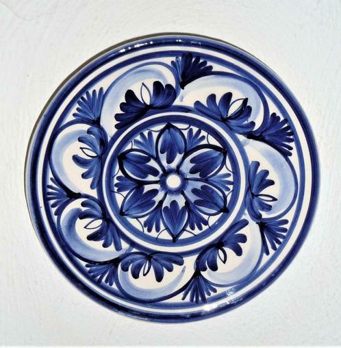 Oud decoratief blauw aardewerk bord - onberispelijk, Antiek en Kunst, Antiek | Keramiek en Aardewerk, Ophalen of Verzenden