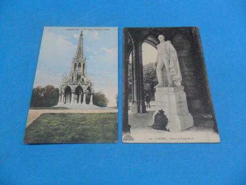 2 ongereisde oude ansichtkaarten Monument Léopold Laken Cond, Verzamelen, Postkaarten | België, Ongelopen, Brussel (Gewest), Ophalen of Verzenden