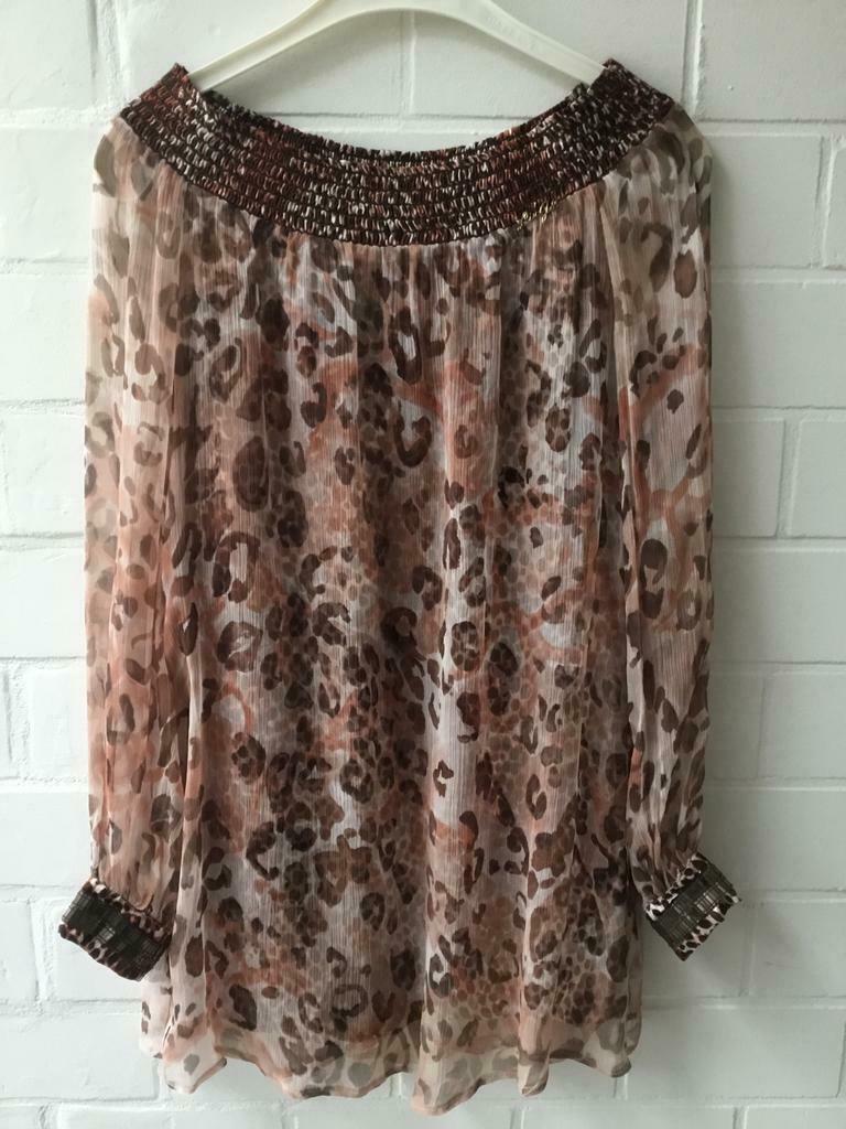 Off-shoulder jurk LIU-JO, Kleding | Dames, Jurken, Zo goed als nieuw, Maat 36 (S), Bruin, Boven de knie, Ophalen of Verzenden