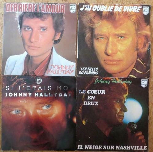 JOHNNY HALLYDAY - LOT de 4 x 45 TOURS, CD & DVD, Vinyles Singles, Single, Autres genres, 7 pouces, Envoi
