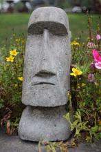 Sculpture ,statue moaï en pierre naturelle(île de pâques), Jardin & Terrasse, Statues de jardin, Comme neuf, Pierre, Autres types