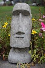 Sculpture ,statue moaï en pierre naturelle(île de pâques), Comme neuf, Pierre, Autres types, Enlèvement ou Envoi