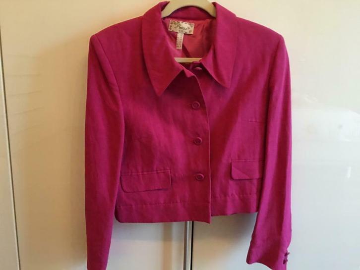 Prizzi jasje linnen mix - hardroze - maat 38 - nieuw!, Kleding | Dames, Jasjes, Kostuums en Pakken, Nieuw, Jasje, Maat 38/40 (M)