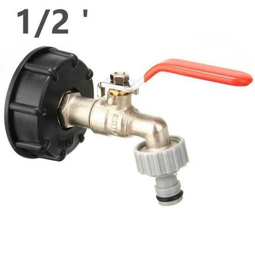 IBC adapter S60x6 met messing kogelkraan en Gardenakoppeling, Jardin & Terrasse, Tuyaux d'arrosage, Neuf, Tuyau d'arrosage, Enlèvement ou Envoi