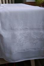 vintage tafellaken damast, 185 x 140 cm, wit op wit, Enlèvement ou Envoi