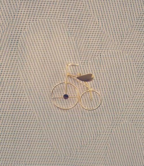 Vintage broche - hanger in de vorm van een fiets, Bijoux, Sacs & Beauté, Bijoux anciens, Broche, Autres matériaux, Enlèvement ou Envoi