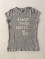 t-shirt grijs Wonder S 140 146 print tekst, Meisje, Gebruikt, Ophalen of Verzenden, Shirt of Longsleeve