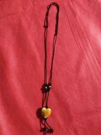 Collier corde pendentif cœur, Avec pendentif, Comme neuf, Beige, Autres matériaux