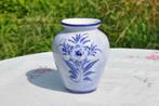 §  vase fleur bleu peint main en faience, Minder dan 50 cm, Overige materialen, Blauw, Gebruikt
