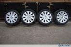 105_  BMW velgen + nieuwe wieldeksels + continental banden, Ophalen, Gebruikt, 16 inch, Band(en)