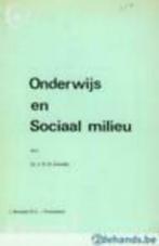 Dr. J.H.N. Grandia, Onderwijs en sociaal milieu., Enlèvement ou Envoi, Comme neuf, Psychologie sociale