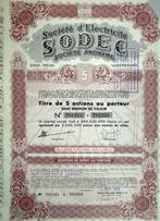 Société d'Electricité SODEC, Postzegels en Munten, Aandelen en Waardepapieren, 1920 tot 1950, Ophalen of Verzenden, Aandeel