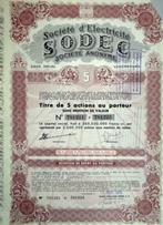 Société d'Electricité  SODEC, Ophalen of Verzenden, 1920 tot 1950, Aandeel