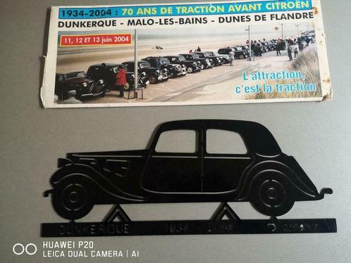 Plaque commémorative Citroën Traction en tôle d'acier noire, Autos, Oldtimers & Ancêtres, Particulier, Citroën, Noir, Enlèvement ou Envoi