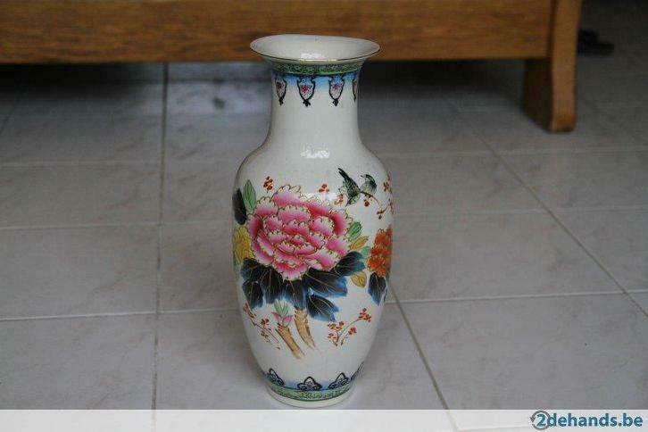 chinese vaas 37 cm met stempel, Huis en Inrichting, Woonaccessoires | Vazen, Zo goed als nieuw, Ophalen of Verzenden