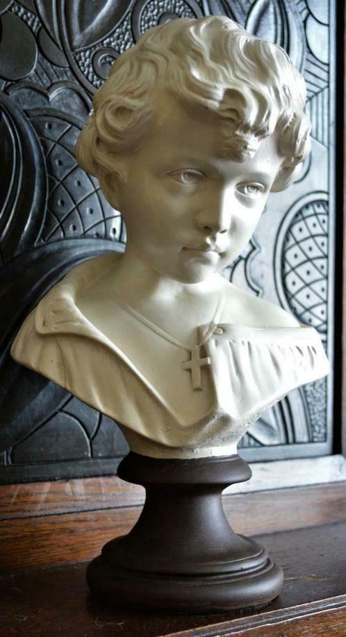 Buste de Saint Dominique Savio, 39 cm de haut, Antiquités & Art, Antiquités | Objets religieux, Enlèvement ou Envoi