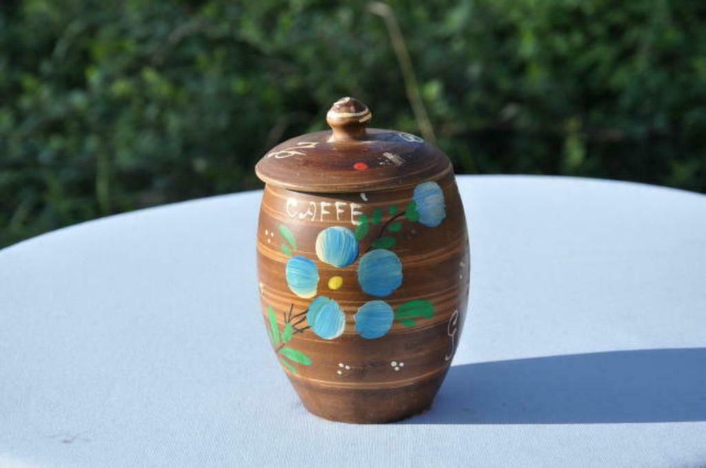 § pot a couvert  terre cuite caffe ?, Antiquités & Art, Enlèvement ou Envoi