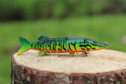Kunstaas snoek swimbaits plug Natural Pike Fire Tiger 12,5cm, Watersport en Boten, Hengelsport | Roofvissen, Nieuw, Overige typen
