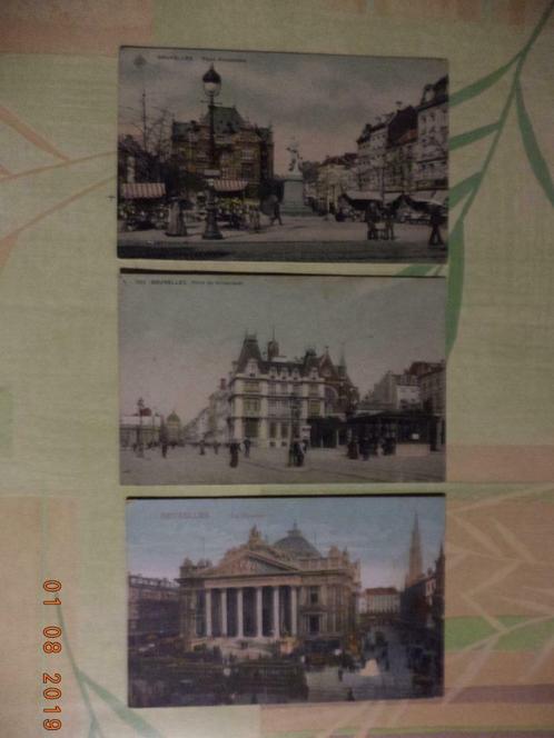 Brussel: 3 oude postkaarten in kleur, ca. 1900. Goede staat., Verzamelen, Postkaarten | België, Brussel (Gewest), Voor 1920, Ophalen of Verzenden